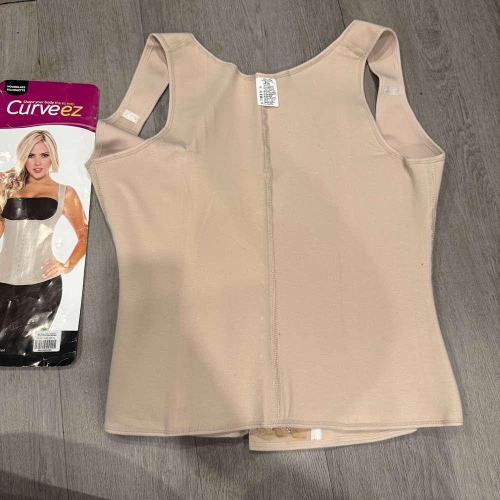 Curveez Women's 4XL Beige Shapewear Cami Top 100% Latex NWT - Picture 4 of 5